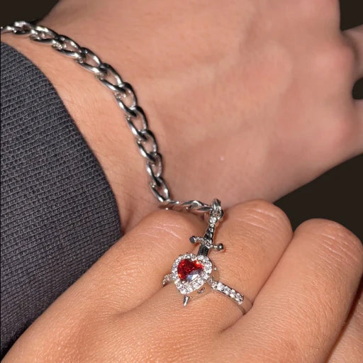 Sword Bracelet & Heart Ring - A gift that says it all!